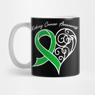 Kidney Cancer Awareness Heart Ribbon Gift Valentines Day - In This Family Nobody Fights Alone Mug